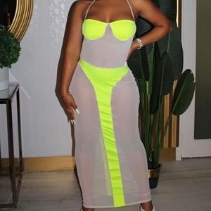 Green mesh dress “JustSkinWardrobe”